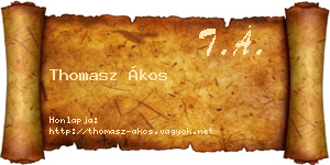 Thomasz Ákos névjegykártya