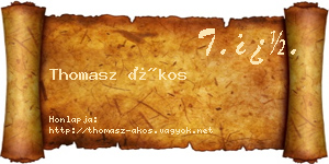 Thomasz Ákos névjegykártya